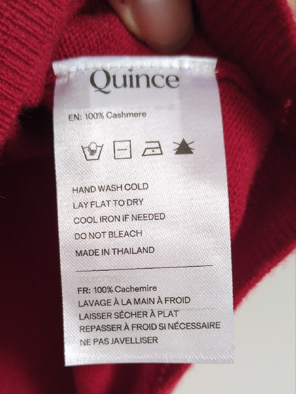 Quince 100% Mongolian Cashmere Tee Sweater Varsity Red XL Women's - Picture 3 of 7